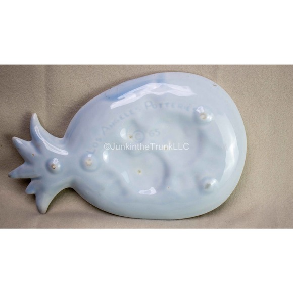 Vintage Ceramic Pineapple Shaped Fruit Trivet Plate Los Angeles Potteries 1965 - Picture 2 of 3